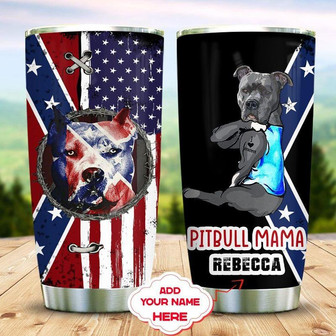 Pitbull Mama Personalized Stainless Steel Tumbler 20Oz - Thegiftio