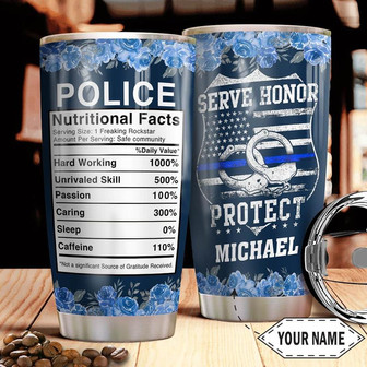 Police Personalized Stainless Steel Tumbler 20Oz - Thegiftio UK