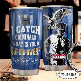Police Personalized Stainless Steel Tumbler 20Oz - Thegiftio UK