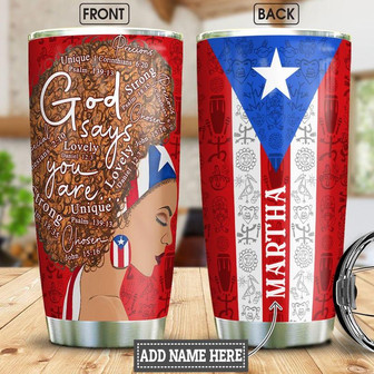Puerto Rican Girl Personalized Stainless Steel Tumbler 20Oz - Thegiftio