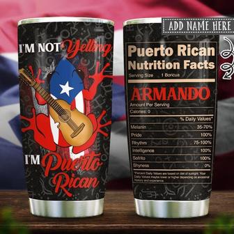 Puerto Rican Not Yelling Nutrition Facts Personalized Stainless Steel Tumbler 20Oz - Thegiftio