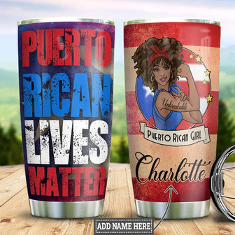 Puerto Rican Strong Personalized Stainless Steel Tumbler 20Oz - Thegiftio