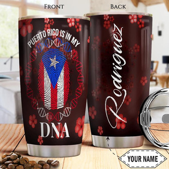 Puerto Rico Dna Personalized Stainless Steel Tumbler 20Oz - Thegiftio