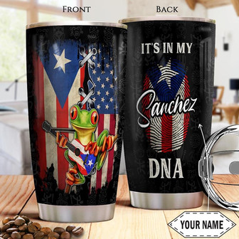 Puerto Rico Frog Personalized Stainless Steel Tumbler 20Oz - Thegiftio