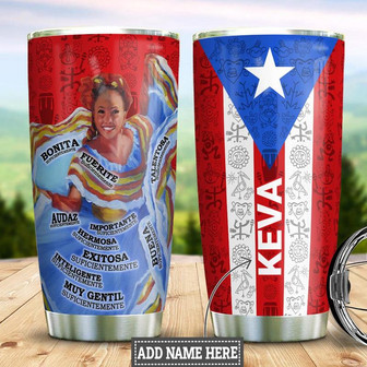 Puerto Rico Girl Personalized Stainless Steel Tumbler 20Oz - Thegiftio UK