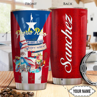Puerto Rico Root Personalized Stainless Steel Tumbler 20Oz - Thegiftio