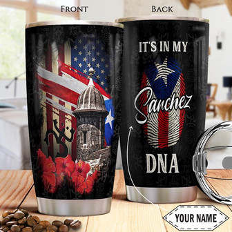 Puerto Rico Symbols Personalized Stainless Steel Tumbler 20Oz - Thegiftio UK