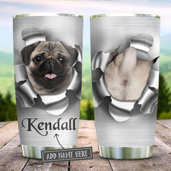 Pug Break The Tumbler Personalized Stainless Steel Tumbler 20Oz - Thegiftio UK