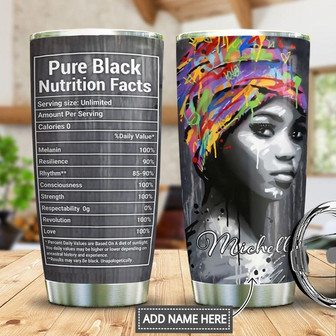 Pure Black Facts Personalized Stainless Steel Tumbler 20Oz - Thegiftio UK