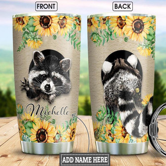Raccoon Personalized Stainless Steel Tumbler 20Oz - Thegiftio UK