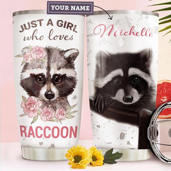 Raccoon Personalized Stainless Steel Tumbler 20Oz - Thegiftio UK