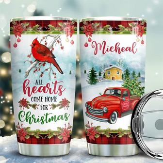 Red Truck Cardinal Personalized Stainless Steel Tumbler 20Oz - Thegiftio UK