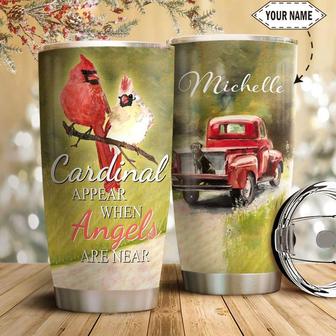 Red Truck Cardinal Personalized Stainless Steel Tumbler 20Oz - Thegiftio UK