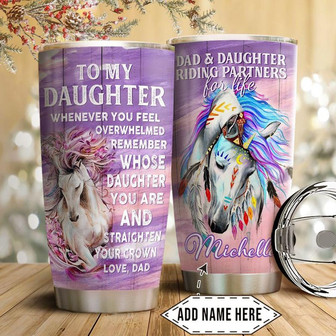 Riding Horse Personalized Stainless Steel Tumbler 20Oz - Thegiftio
