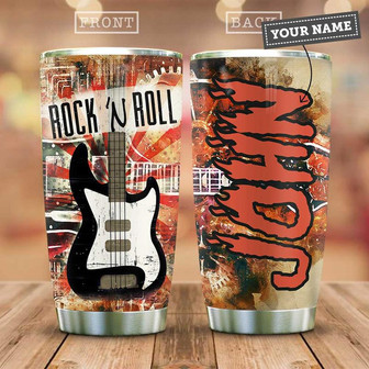 Rock And Roll Personalized Stainless Steel Tumbler 20Oz - Thegiftio UK