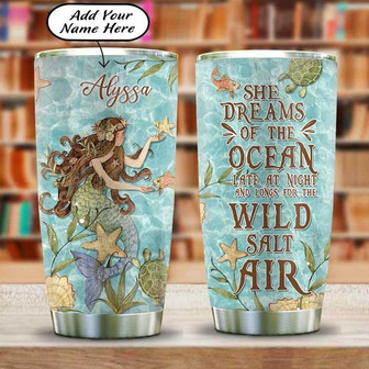 Salty Air In Mermaid Hair Personalized Stainless Steel Tumbler 20Oz - Thegiftio UK