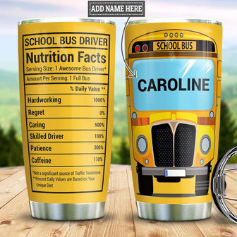 School Bus Facts Personalized Stainless Steel Tumbler 20Oz - Thegiftio UK