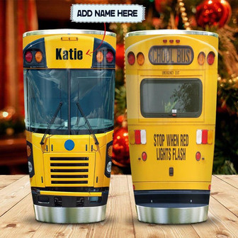 School Bus Head Personalized Stainless Steel Tumbler 20Oz - Thegiftio UK