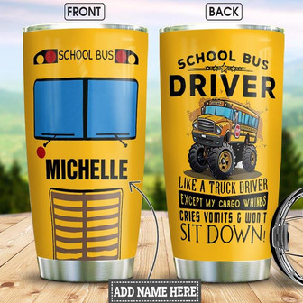 School Bus Personalized Stainless Steel Tumbler 20Oz - Thegiftio UK