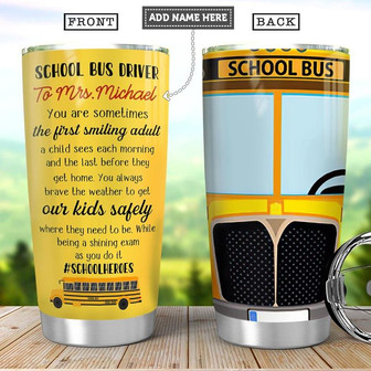 School Bus Personalized Stainless Steel Tumbler 20Oz - Thegiftio UK
