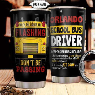 School Bus Personalized Stainless Steel Tumbler 20Oz - Thegiftio UK