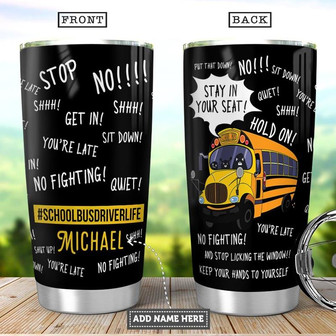 School Bus Personalized Stainless Steel Tumbler 20Oz - Thegiftio UK