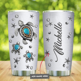Sea Turtle Bohemian Jewelry Style Personalized Stainless Steel Tumbler 20Oz - Thegiftio UK