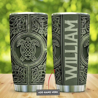 Sea Turtle Celtic Knot Style Personalized Stainless Steel Tumbler 20Oz - Thegiftio UK