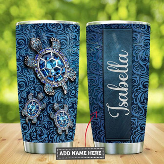 Sea Turtle Jewelry Style Personalized Stainless Steel Tumbler 20Oz - Thegiftio