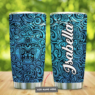 Sea Turtle Maori Style Personalized Stainless Steel Tumbler 20Oz - Thegiftio UK