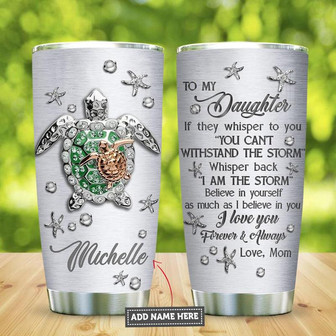 Sea Turtle Motherhood Jewelry Style Green Personalized Stainless Steel Tumbler 20Oz - Thegiftio UK
