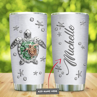Sea Turtle Motherhood Jewelry Style Personalized Stainless Steel Tumbler 20Oz - Thegiftio UK