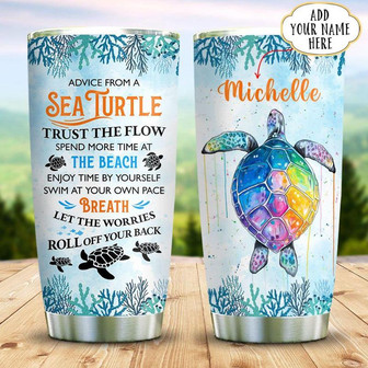 Sea Turtle Ocean Personalized Stainless Steel Tumbler 20Oz - Thegiftio UK