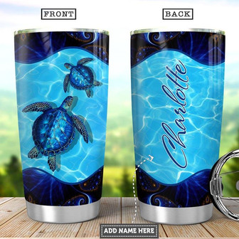 Sea Turtle Personalized Stainless Steel Tumbler 20Oz - Thegiftio UK