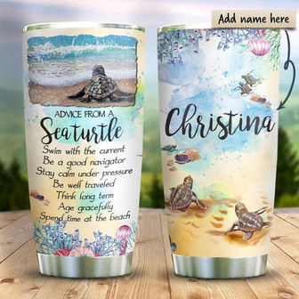 Sea Turtle Personalized Stainless Steel Tumbler 20Oz - Thegiftio UK