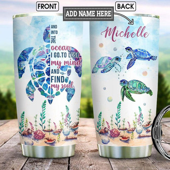 Sea Turtle Into Personalized Stainless Steel Tumbler 20Oz - Thegiftio UK