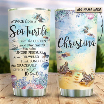 Sea Turtle Personalized Stainless Steel Tumbler 20Oz - Thegiftio UK