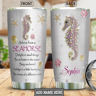 Seahorse Jewelry Style Personalized Stainless Steel Tumbler 20Oz - Thegiftio UK