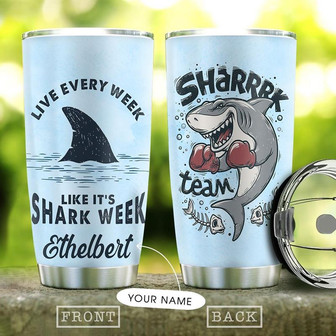 Shark Boxing Personalized Stainless Steel Tumbler 20Oz - Thegiftio