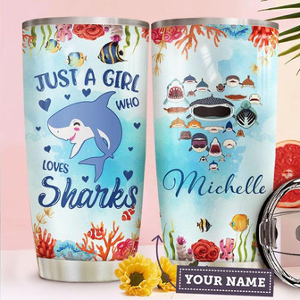 Shark Personalized Stainless Steel Tumbler 20Oz - Thegiftio