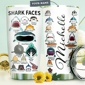 Shark Personalized Stainless Steel Tumbler 20Oz - Thegiftio