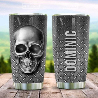 Silver Style Skull Personalized Stainless Steel Tumbler 20Oz - Thegiftio UK