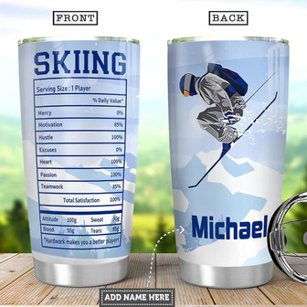 Skiing Facts Personalized Stainless Steel Tumbler 20Oz - Thegiftio UK