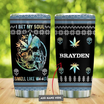 Skull Bet My Soul Personalized Stainless Steel Tumbler 20Oz - Thegiftio UK