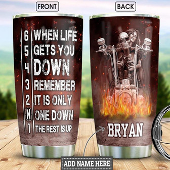 Skull Biker Personalized Stainless Steel Tumbler 20Oz - Thegiftio UK