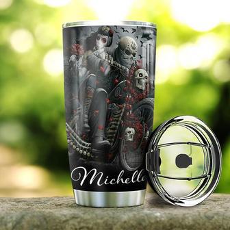 Skull Couple Personalized Stainless Steel Tumbler 20Oz - Thegiftio UK