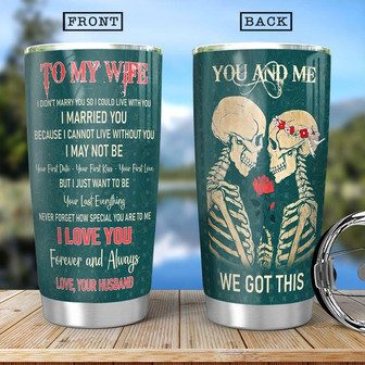 Skull Couple Stainless Steel Tumbler 20Oz - Thegiftio UK