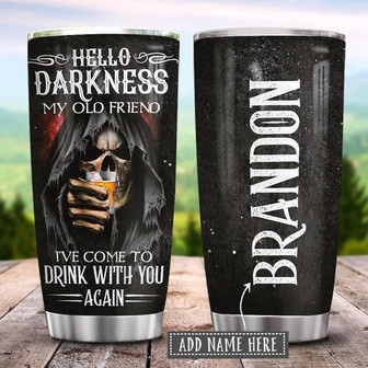 Skull Darkness Drink Personalized Stainless Steel Tumbler 20Oz - Thegiftio UK
