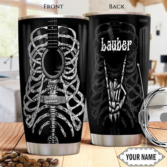 Skull Guitar Personalized Stainless Steel Tumbler 20Oz - Thegiftio
