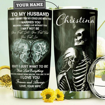 Skull Married Personalized Stainless Steel Tumbler 20Oz - Thegiftio UK